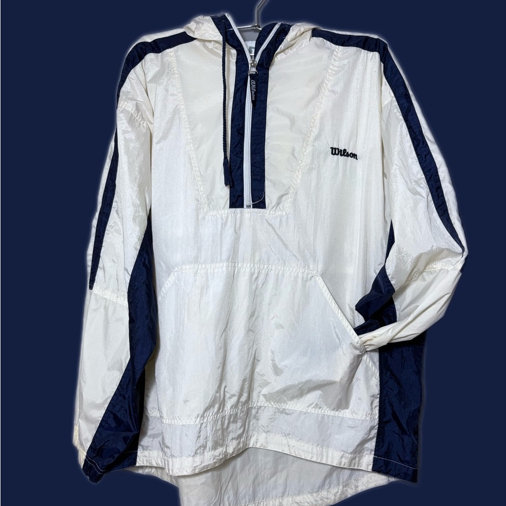 Wilson Vintage Hooded Windbreaker Track Jacket Size L